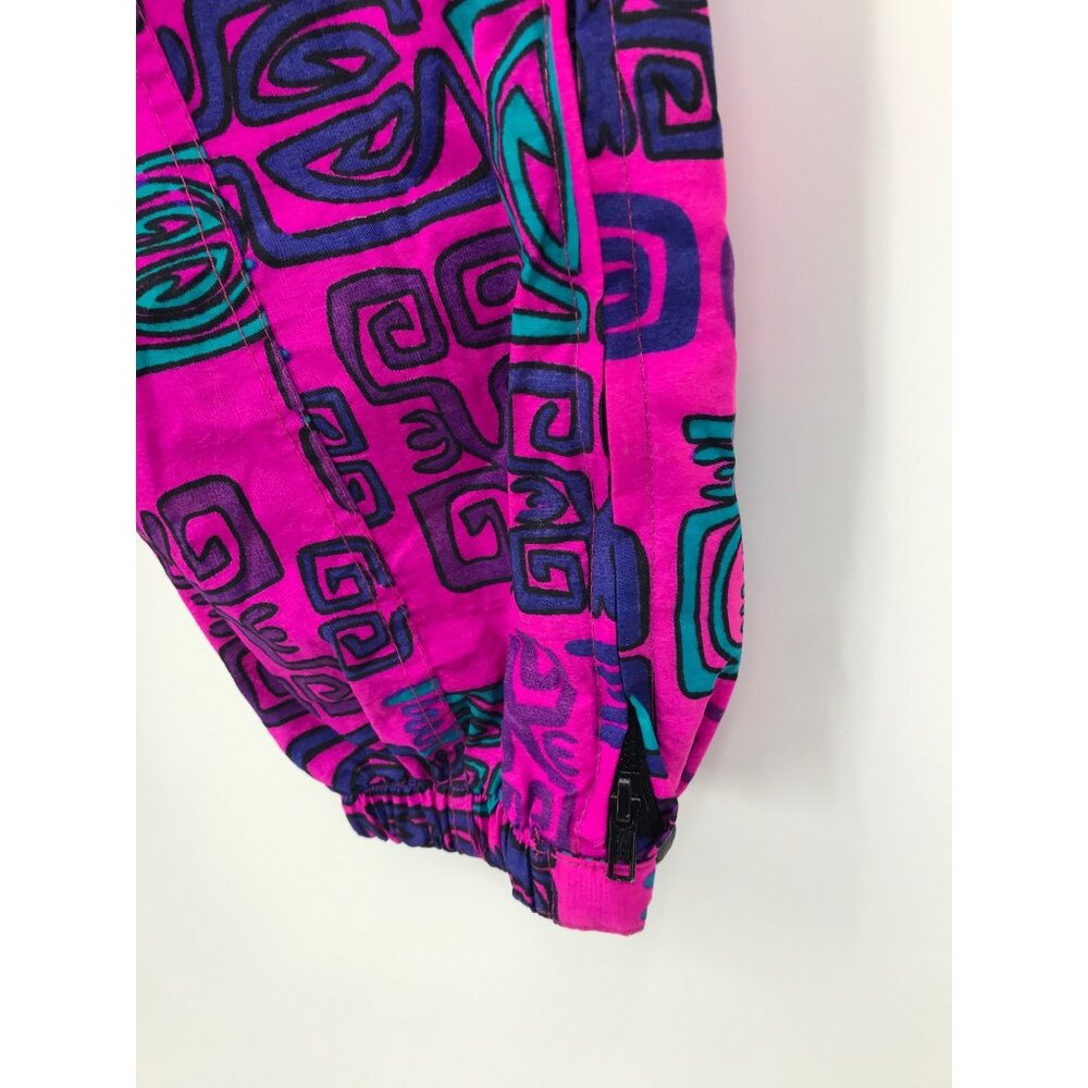 White Sierra Vintage 90's Y2K Tribal Windbreaker Jogger Pant Pink Purple Small - Picture 6 of 10